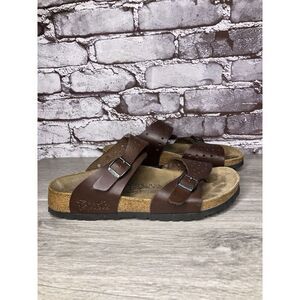 Birkenstock Birki's Freeport Brown Perforated Strap Sandals Women Sz 38EU/7M US